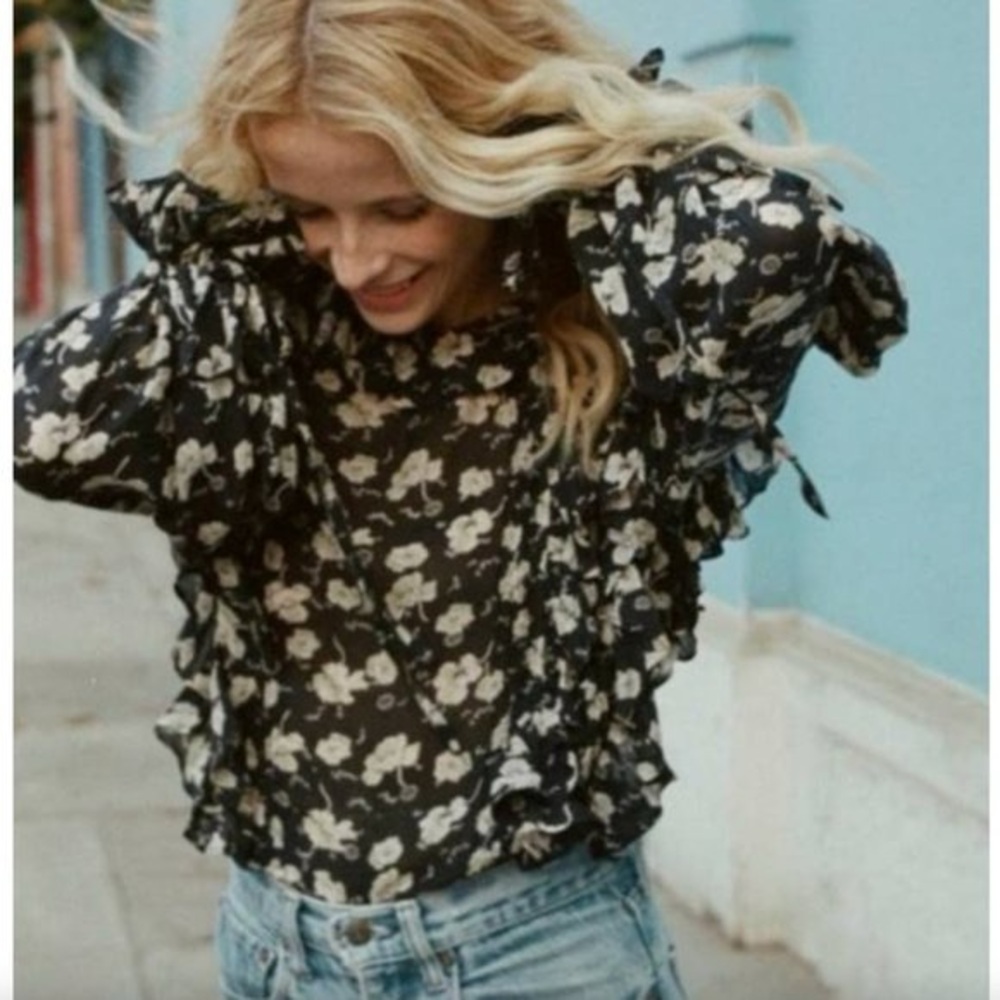Doen Luca Top in Black Anemone